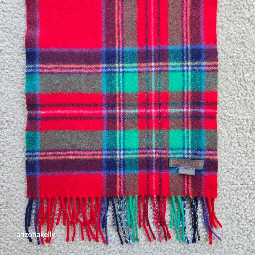 NWOT Cashmere Christmas Plaid Red Green Louisa Perini